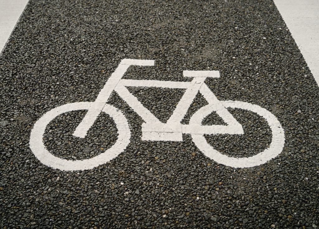 Lane for bicycle on the road